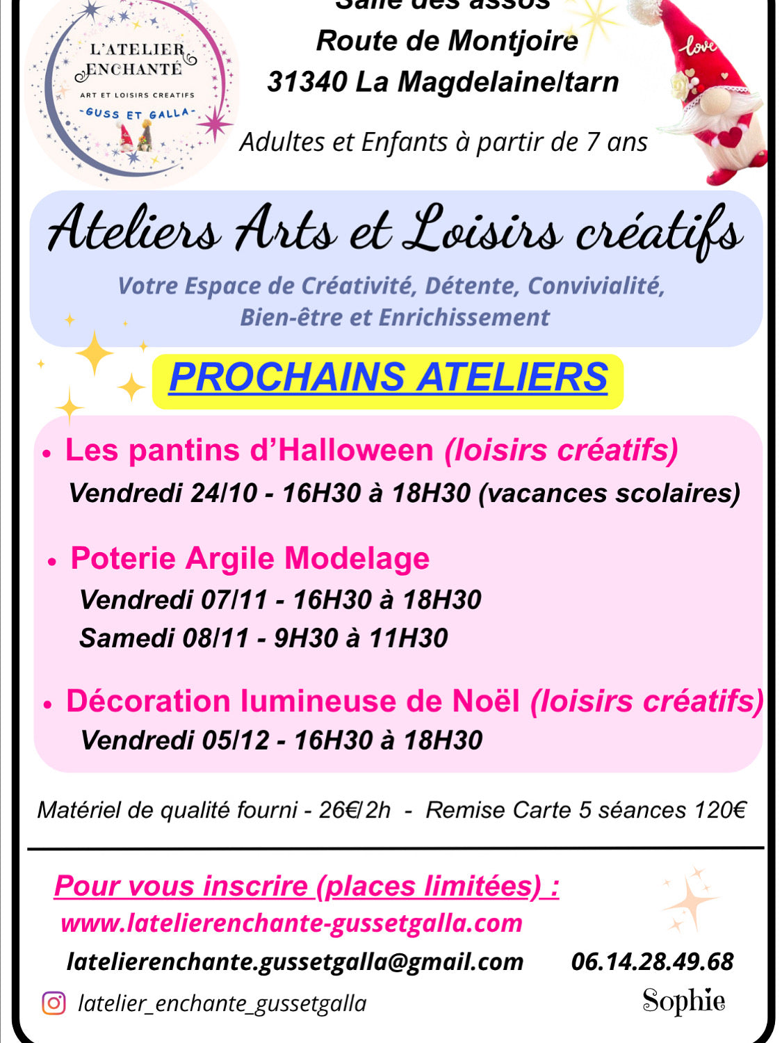 Les Ateliers d'art et de loisirs créatifs - matériel de qualité fourni