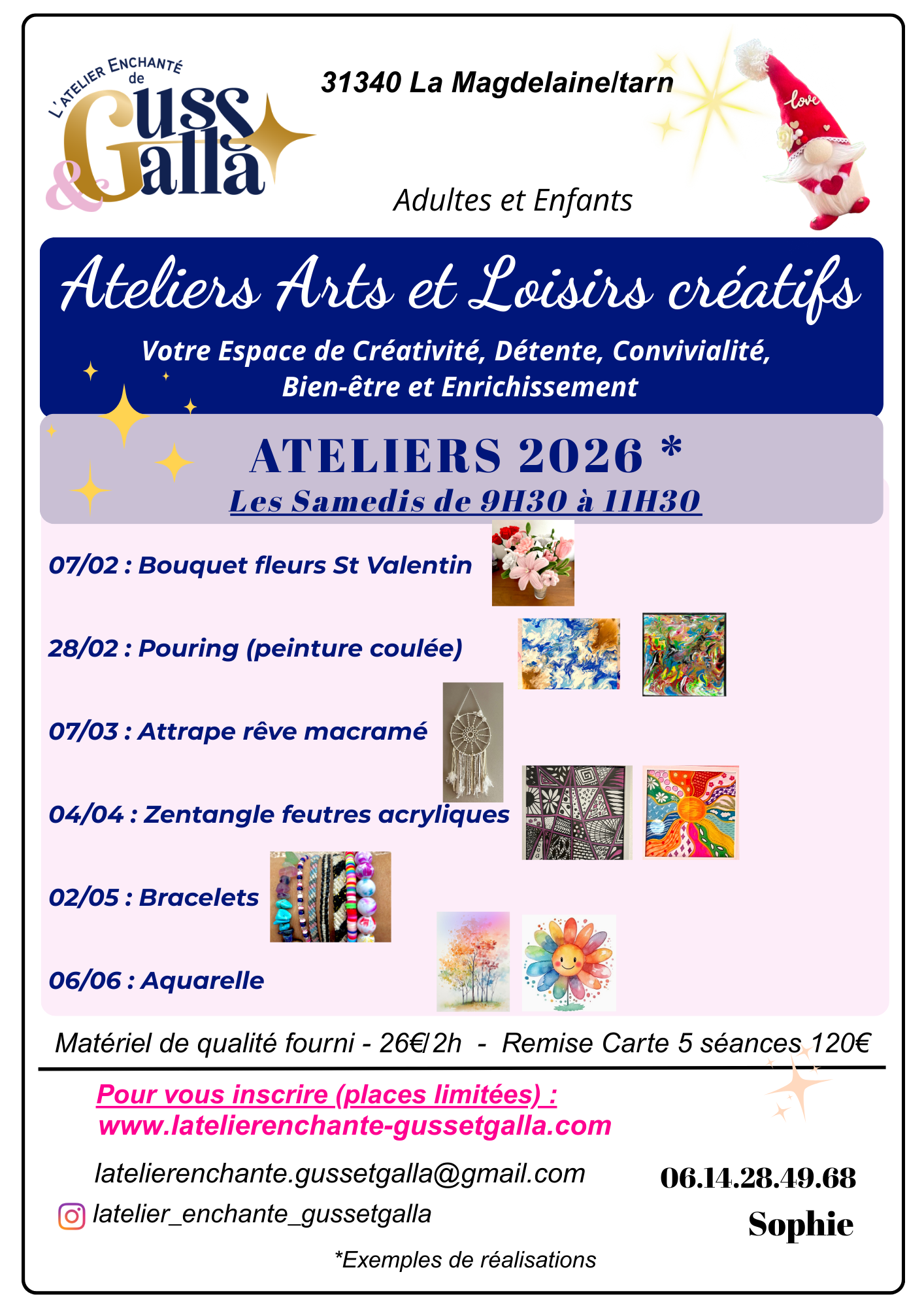 Les Ateliers d'art et de loisirs créatifs - matériel de qualité fourni