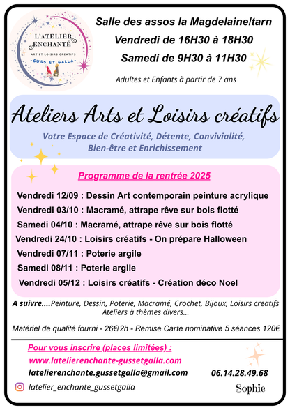 Les Ateliers d'art et de loisirs créatifs - matériel de qualité fourni