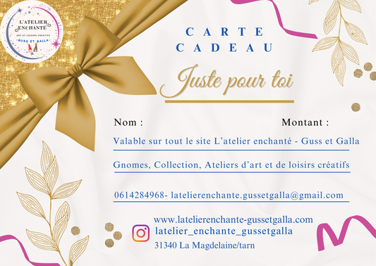 Carte cadeau L'atelier enchanté Guss et Galla