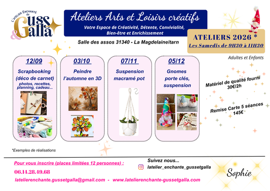 Les Ateliers d'art et de loisirs créatifs - matériel de qualité fourni