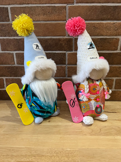 Gnome Guss et Galla Skieur - Snowboard