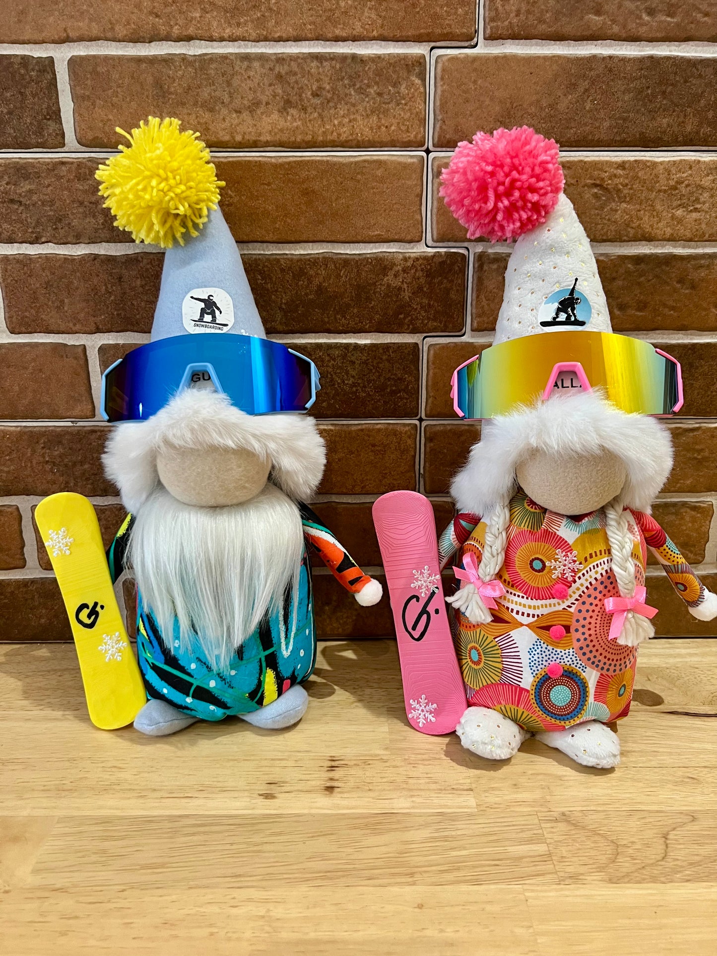 Gnome Guss et Galla Skieur - Snowboard